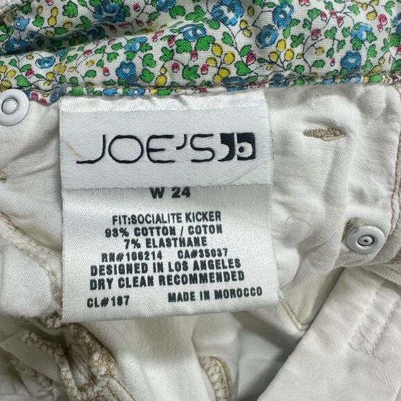 JOE'S‎ Jeans Women's 24 White Socialite Kicker Flip Pockets Cropped Denim Pants - Picture 5 of 13
